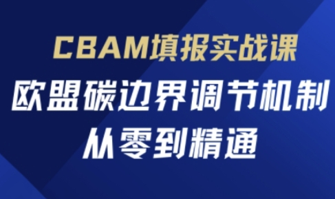 CBAM填报实战课，欧盟碳边界调节机制，从零到精通-馬上搞钱