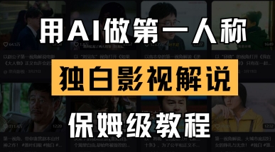用AI做第一人称独白影视解说，手把手教学，保姆级教程-馬上搞钱