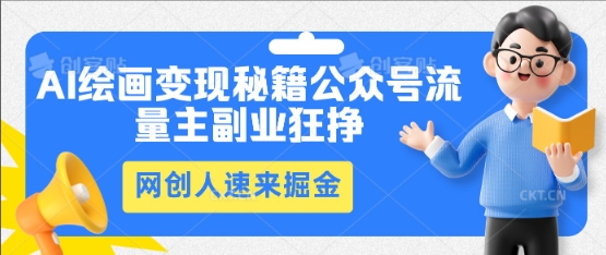 AI绘画变现秘籍：公众号流量主副业狂挣，网创人速来掘金-馬上搞钱
